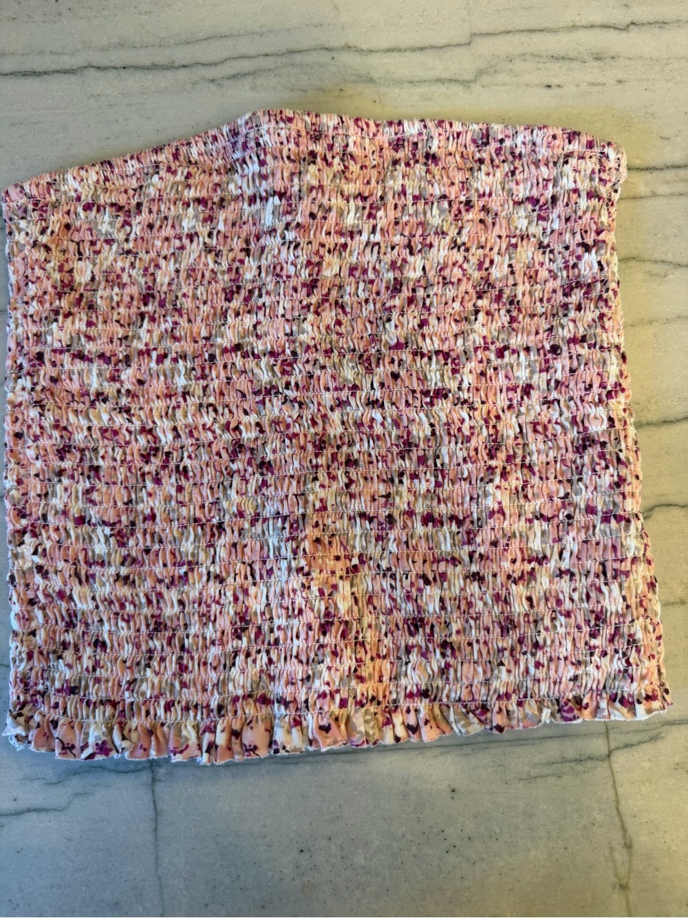 Smocked Pink Multi-Color Women's garage top